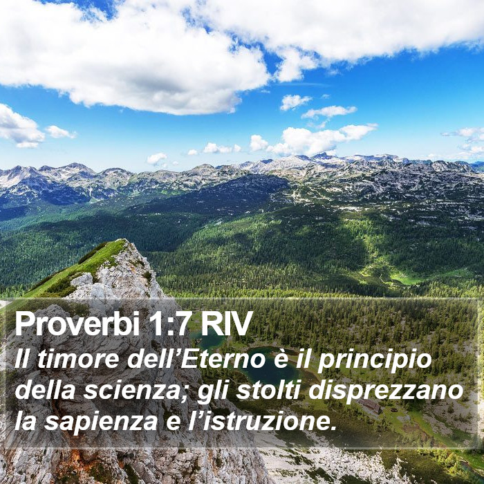 Proverbi 1:7 RIV Bible Study