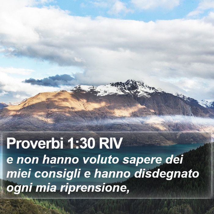 Proverbi 1:30 RIV Bible Study