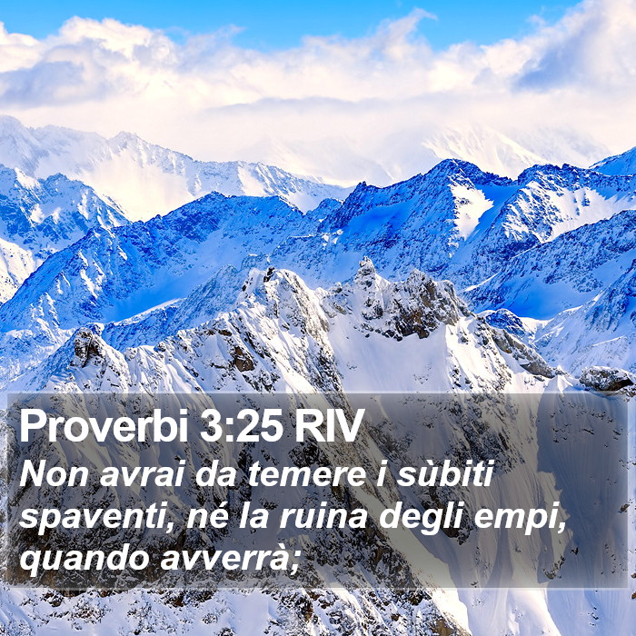 Proverbi 3:25 RIV Bible Study