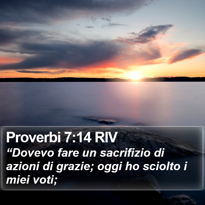 Proverbi 7:14 RIV Bible Study