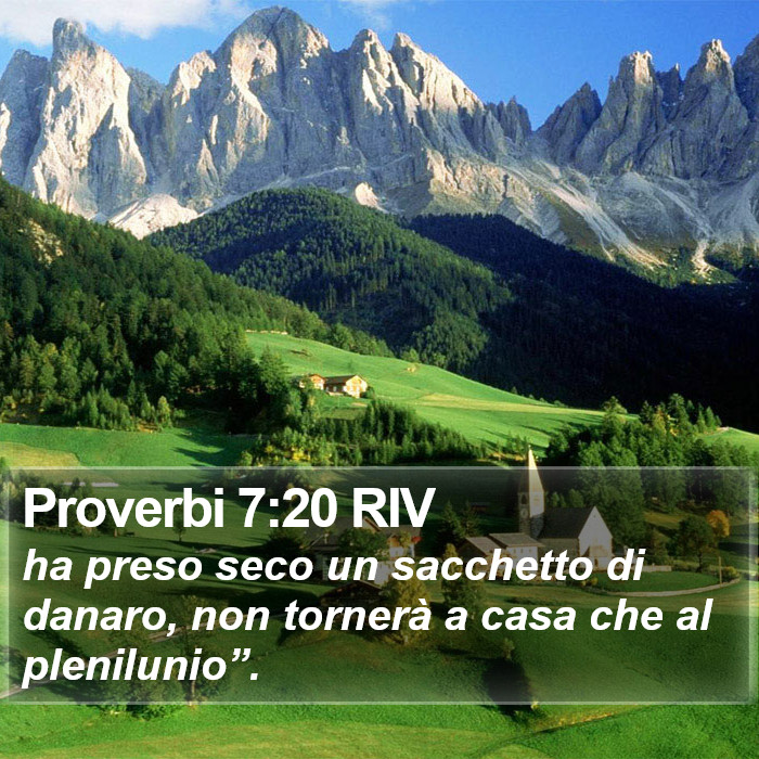 Proverbi 7:20 RIV Bible Study