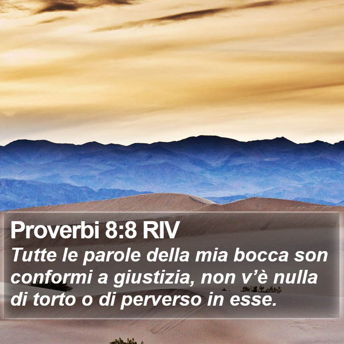 Proverbi 8:8 RIV Bible Study