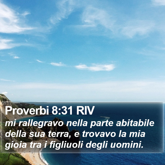 Proverbi 8:31 RIV Bible Study