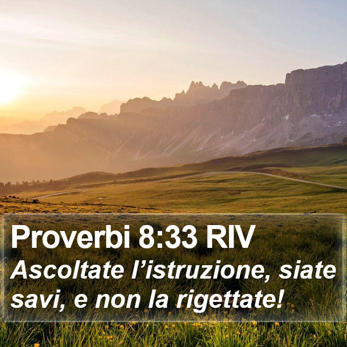 Proverbi 8:33 RIV Bible Study