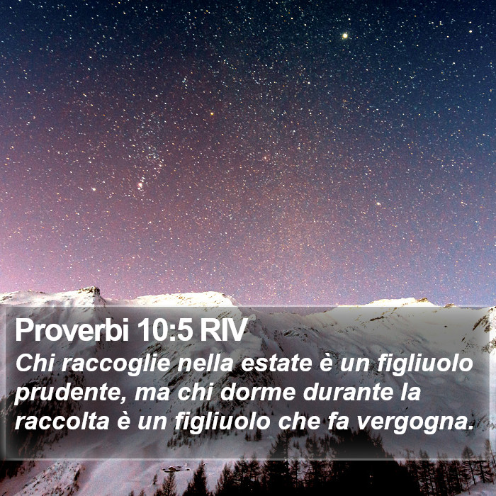 Proverbi 10:5 RIV Bible Study