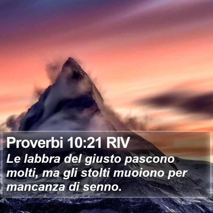 Proverbi 10:21 RIV Bible Study