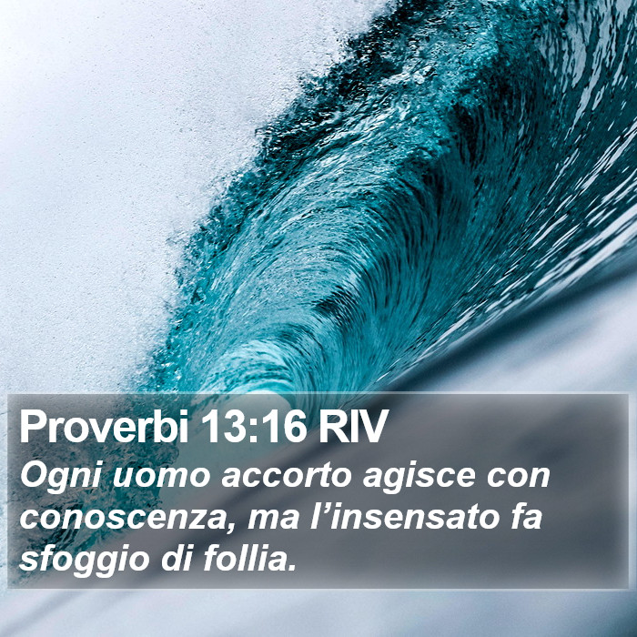 Proverbi 13:16 RIV Bible Study