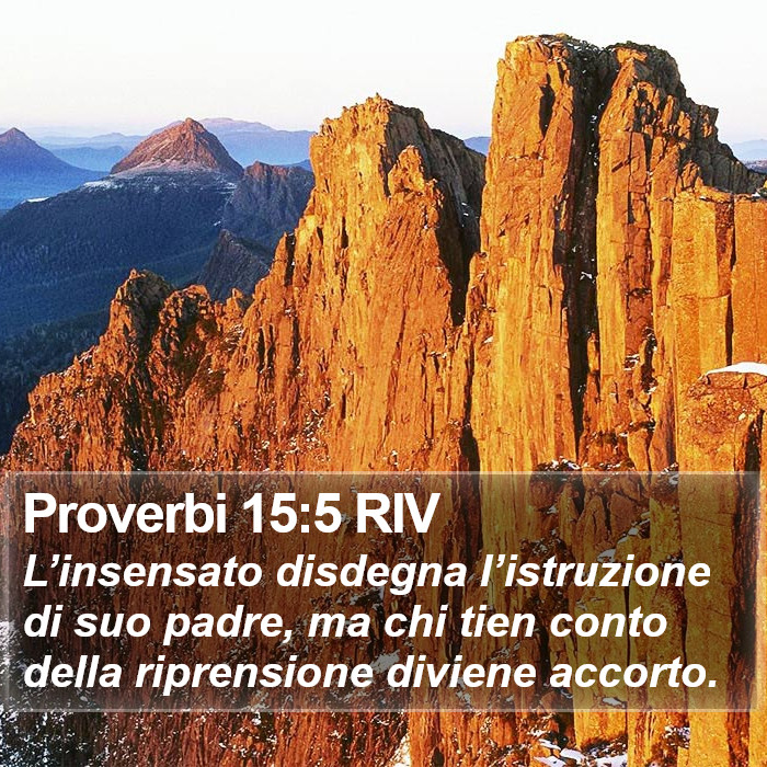 Proverbi 15:5 RIV Bible Study