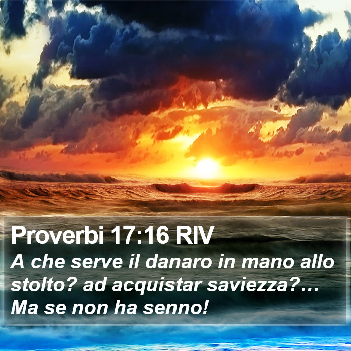 Proverbi 17:16 RIV Bible Study