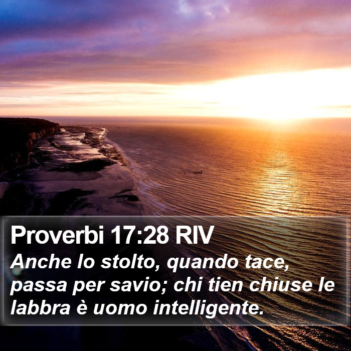 Proverbi 17:28 RIV Bible Study