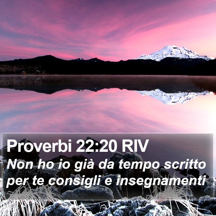 Proverbi 22:20 RIV Bible Study