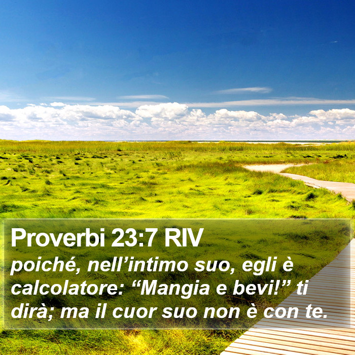 Proverbi 23:7 RIV Bible Study