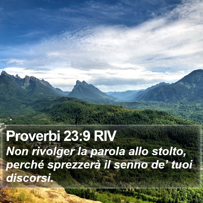 Proverbi 23:9 RIV Bible Study