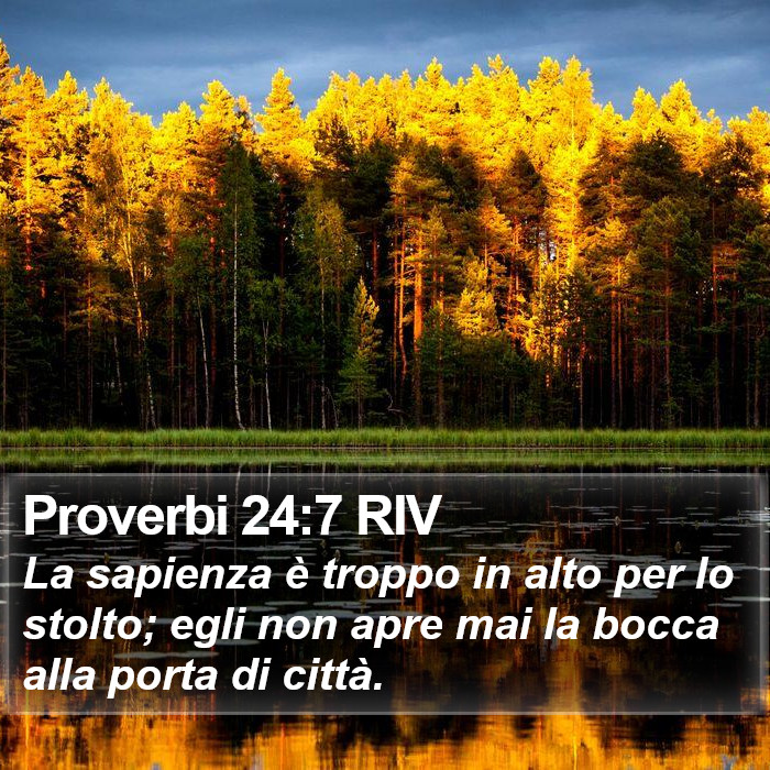 Proverbi 24:7 RIV Bible Study