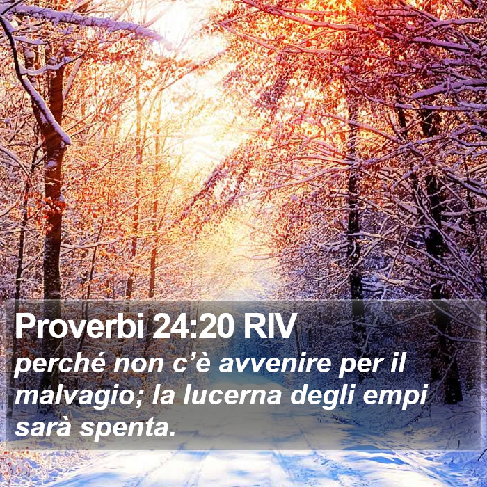 Proverbi 24:20 RIV Bible Study