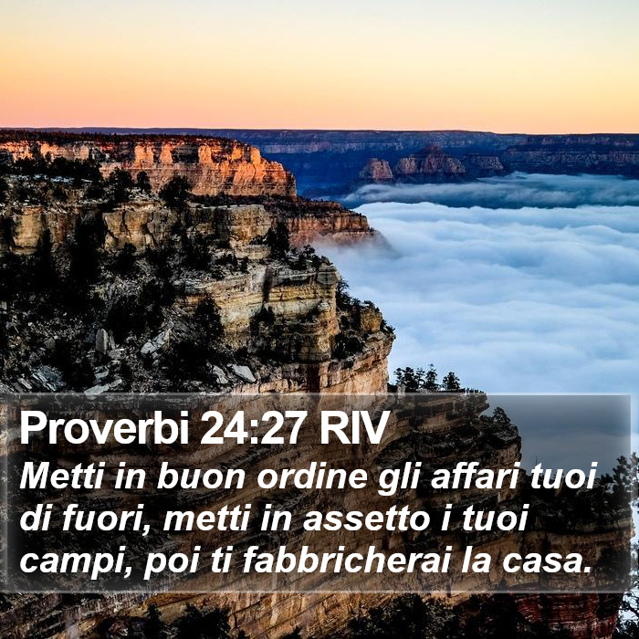 Proverbi 24:27 RIV Bible Study