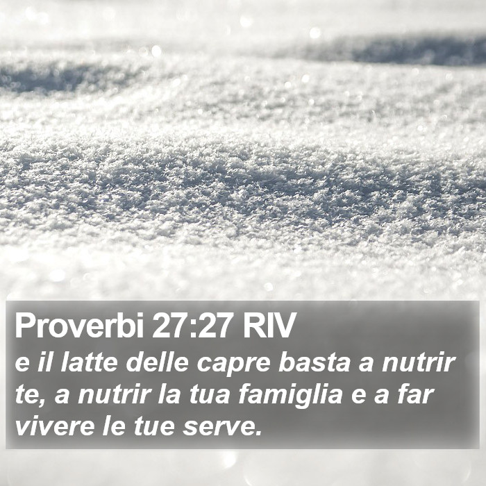 Proverbi 27:27 RIV Bible Study