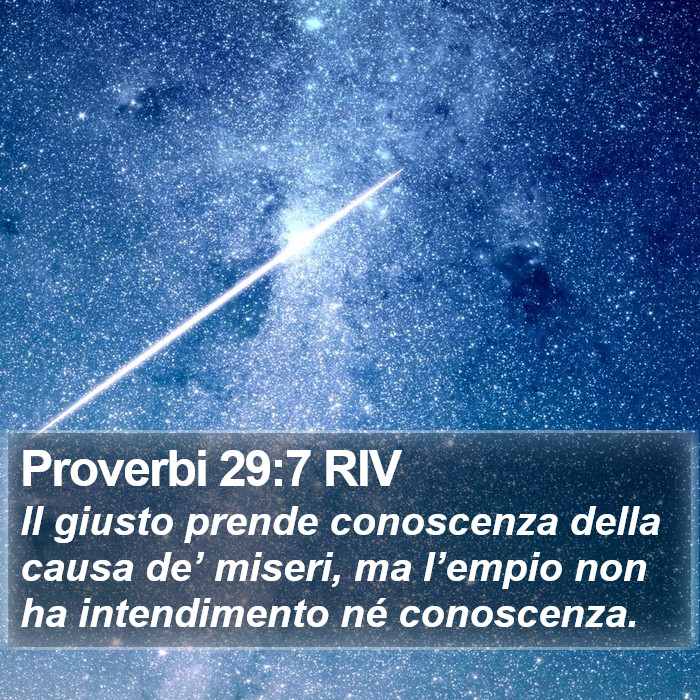 Proverbi 29:7 RIV Bible Study