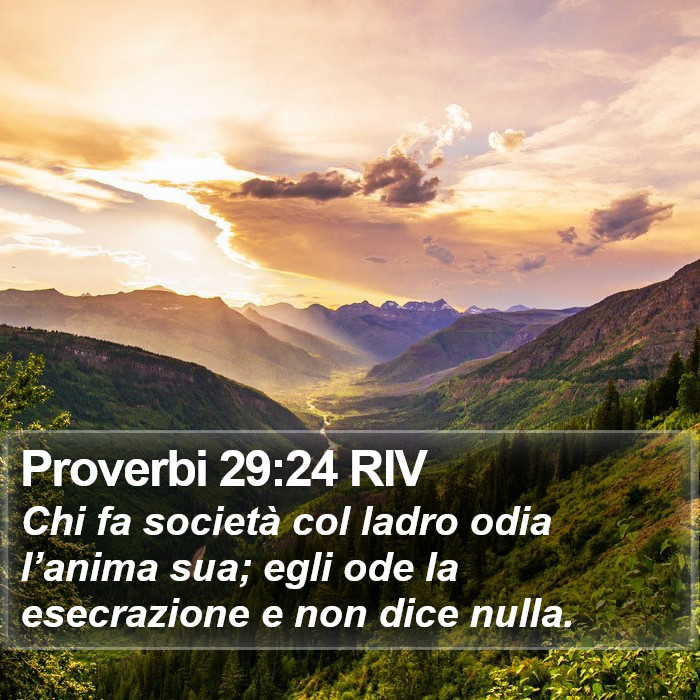 Proverbi 29:24 RIV Bible Study