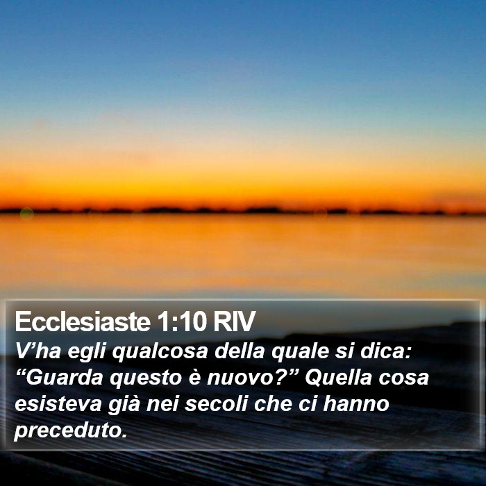 Ecclesiaste 1:10 RIV Bible Study