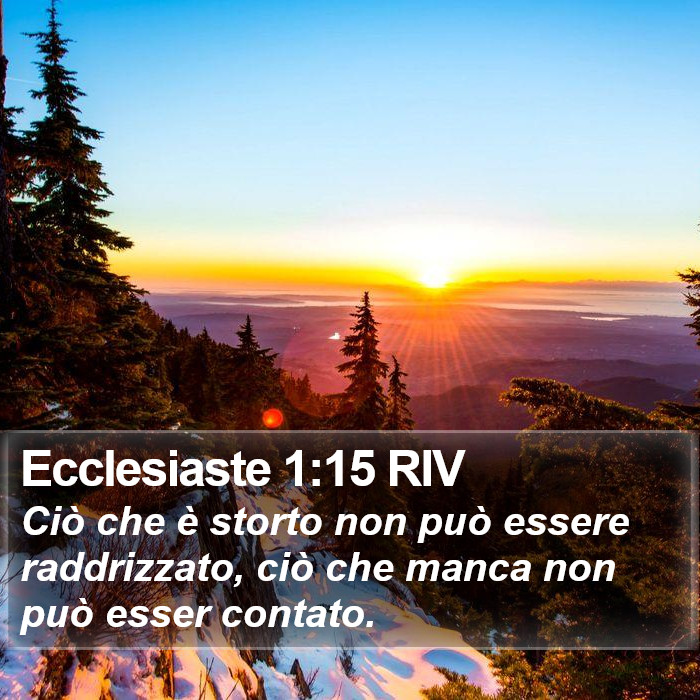 Ecclesiaste 1:15 RIV Bible Study