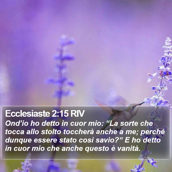 Ecclesiaste 2:15 RIV Bible Study