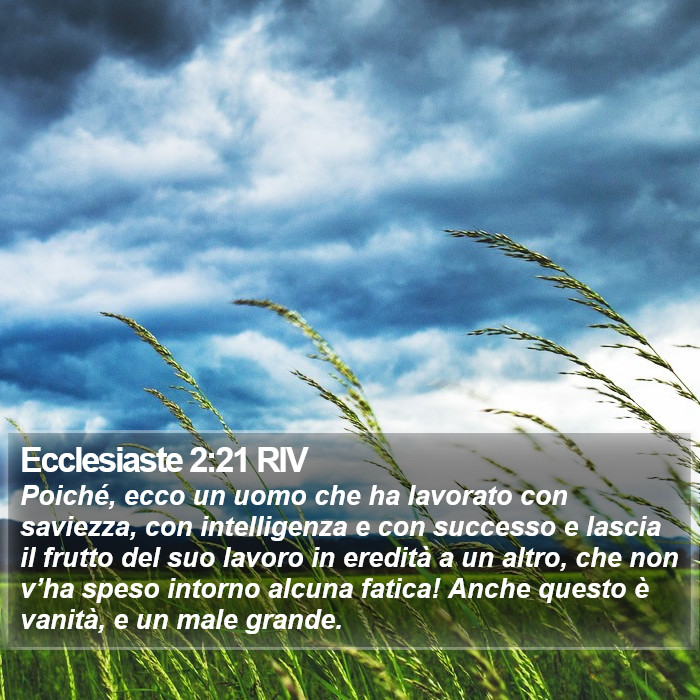 Ecclesiaste 2:21 RIV Bible Study