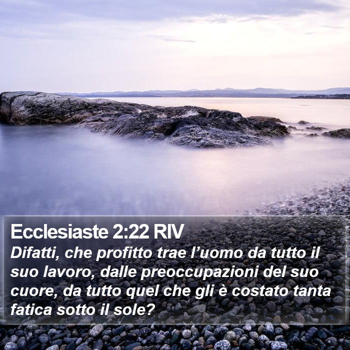 Ecclesiaste 2:22 RIV Bible Study