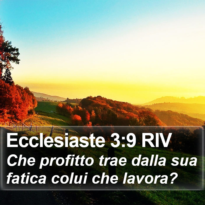 Ecclesiaste 3:9 RIV Bible Study