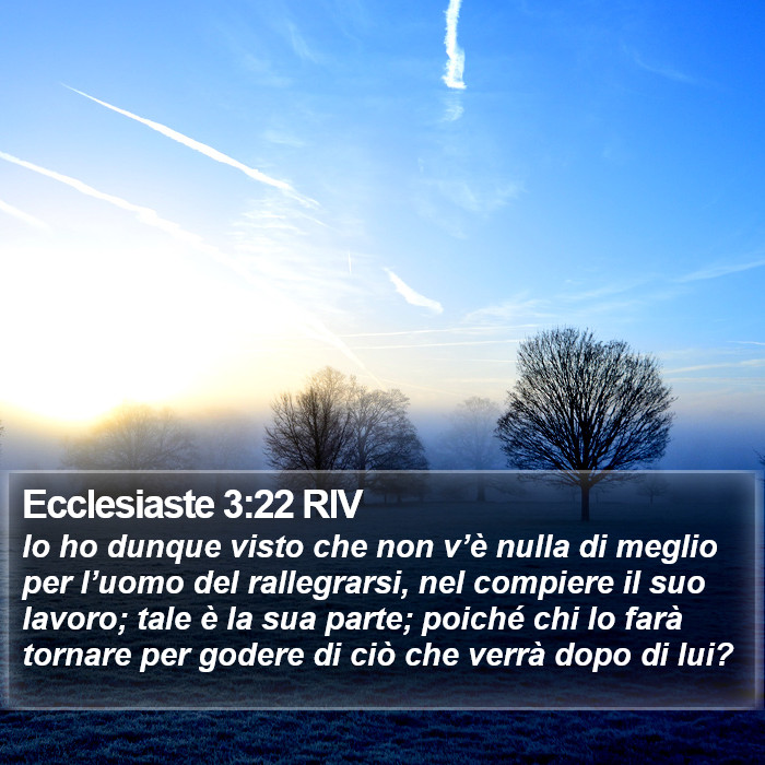 Ecclesiaste 3:22 RIV Bible Study