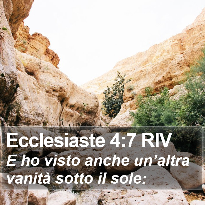 Ecclesiaste 4:7 RIV Bible Study