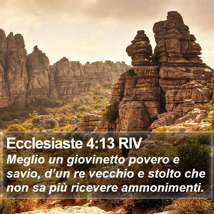 Ecclesiaste 4:13 RIV Bible Study