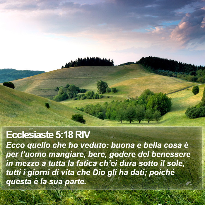 Ecclesiaste 5:18 RIV Bible Study