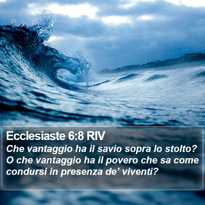 Ecclesiaste 6:8 RIV Bible Study