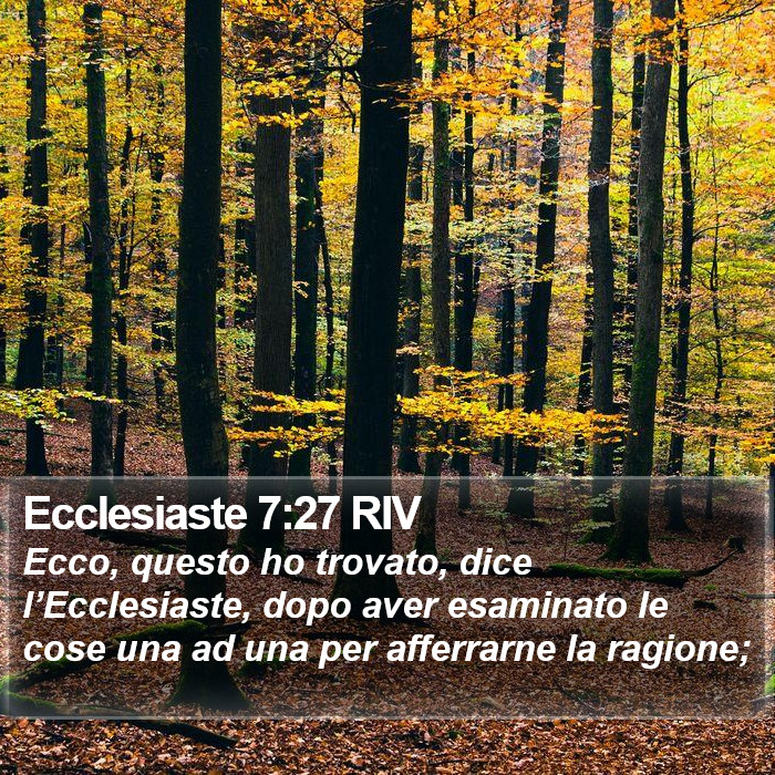 Ecclesiaste 7:27 RIV Bible Study