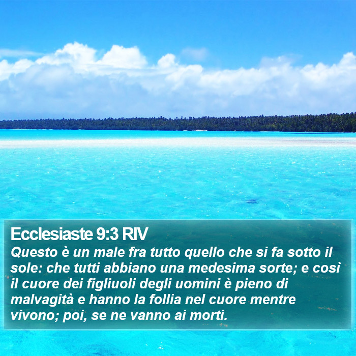 Ecclesiaste 9:3 RIV Bible Study