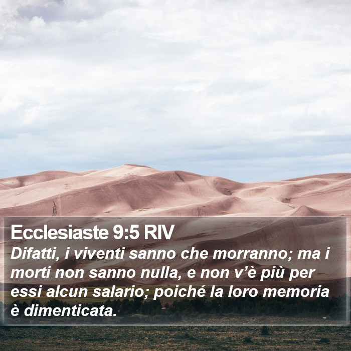 Ecclesiaste 9:5 RIV Bible Study