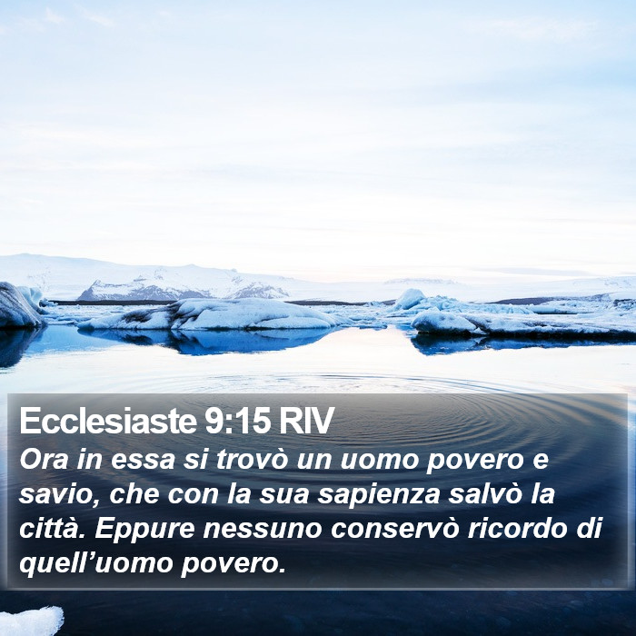 Ecclesiaste 9:15 RIV Bible Study