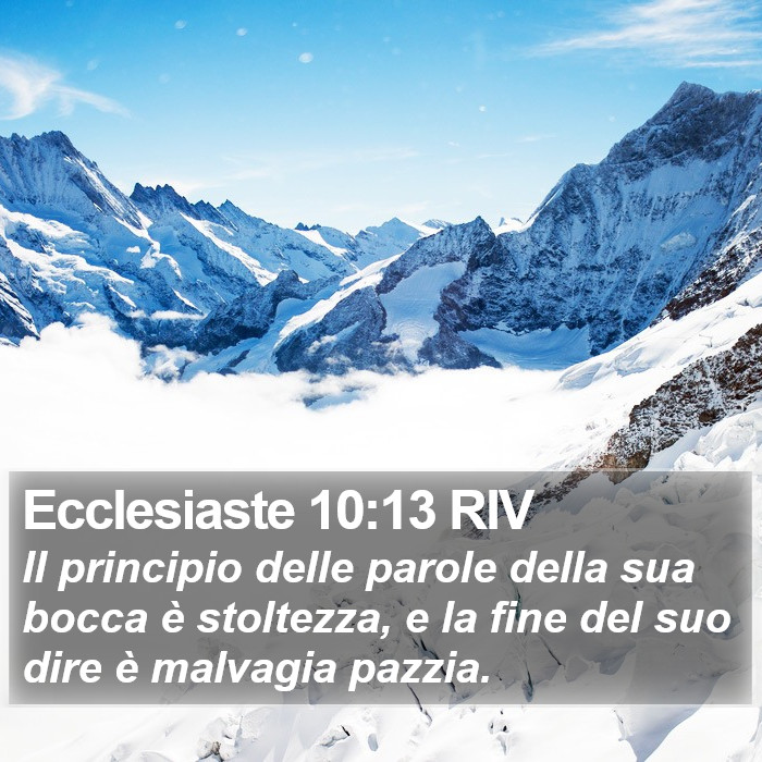 Ecclesiaste 10:13 RIV Bible Study