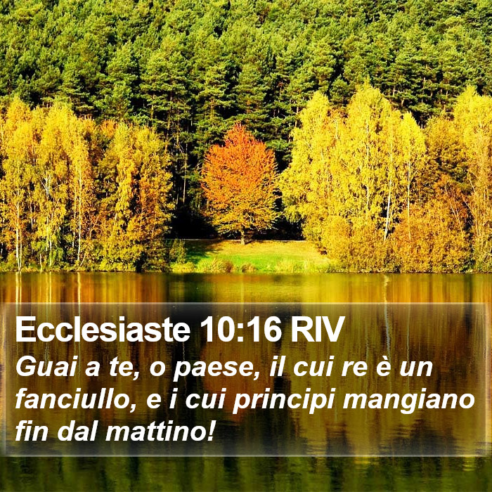 Ecclesiaste 10:16 RIV Bible Study