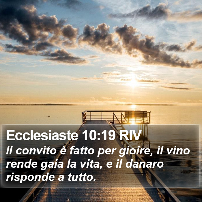 Ecclesiaste 10:19 RIV Bible Study