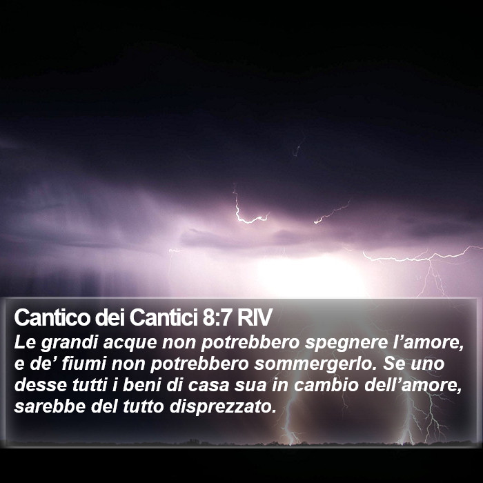 Cantico dei Cantici 8:7 RIV Bible Study