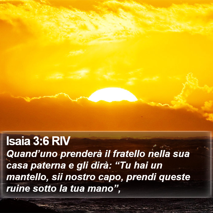 Isaia 3:6 RIV Bible Study