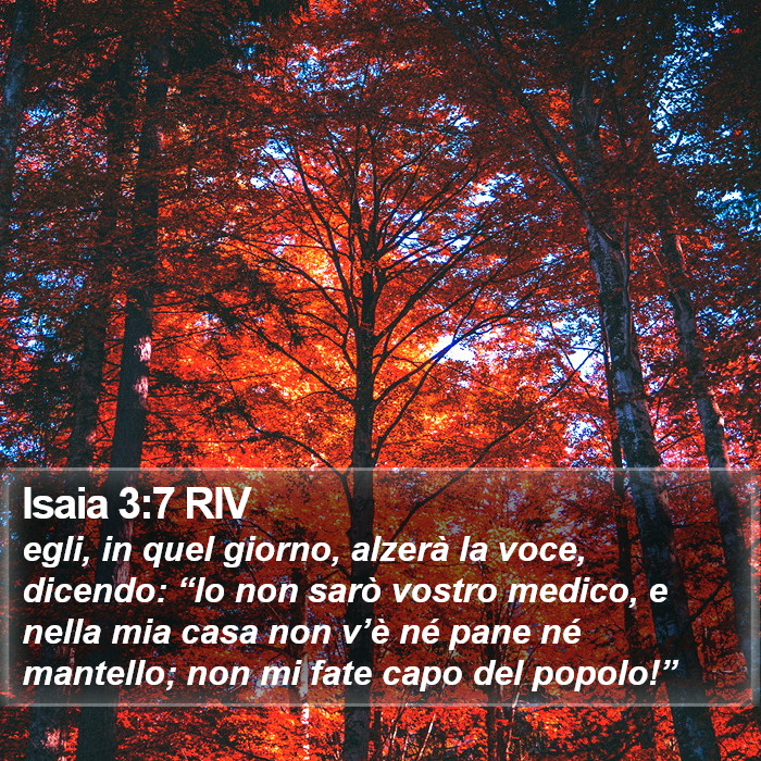 Isaia 3:7 RIV Bible Study