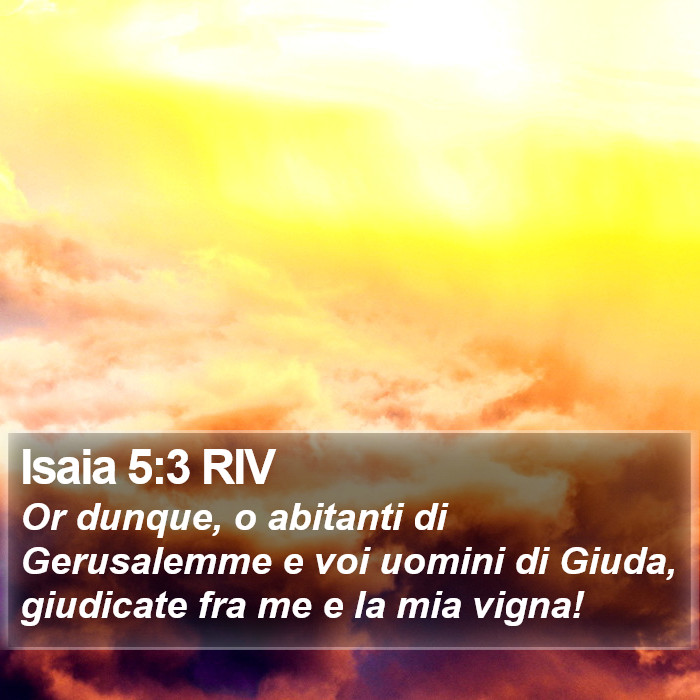 Isaia 5:3 RIV Bible Study