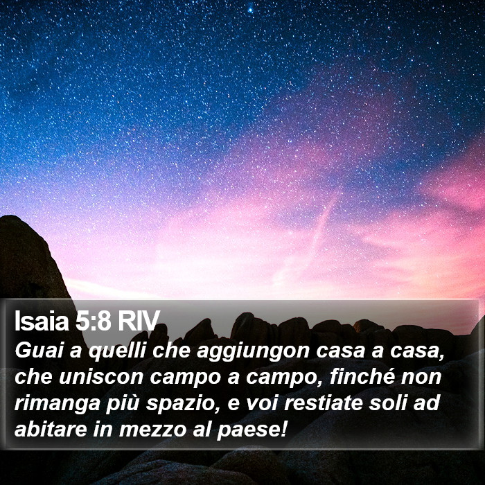 Isaia 5:8 RIV Bible Study