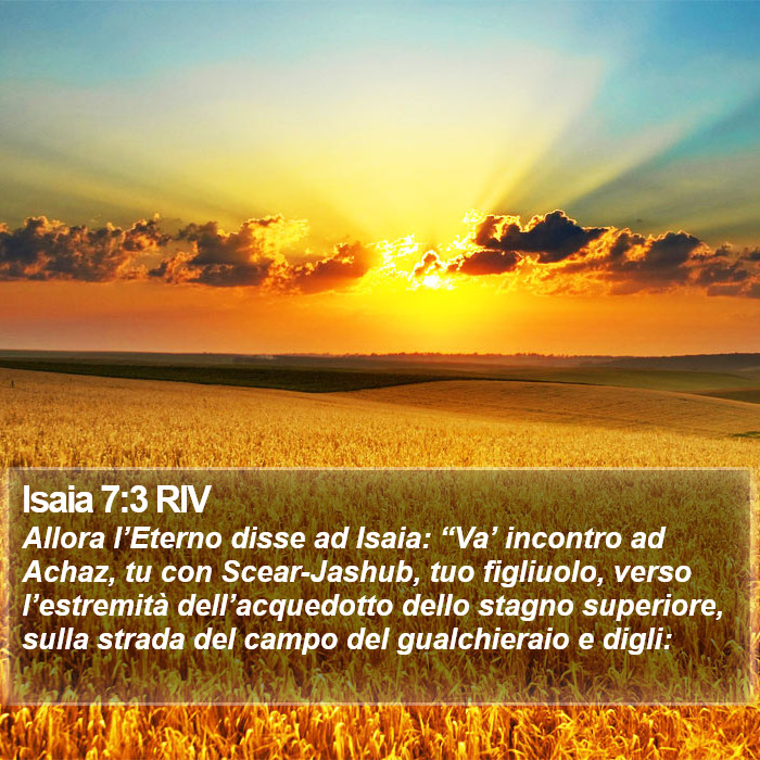 Isaia 7:3 RIV Bible Study