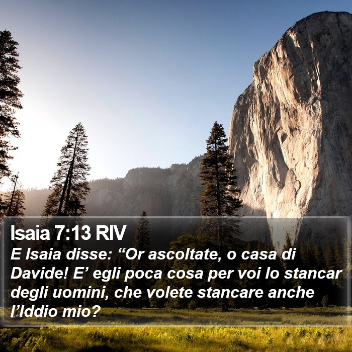 Isaia 7:13 RIV Bible Study
