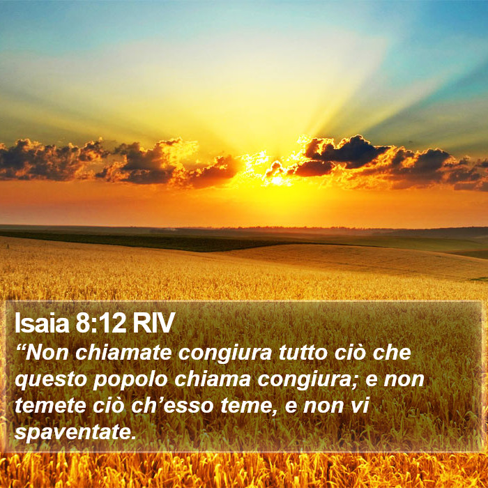 Isaia 8:12 RIV Bible Study