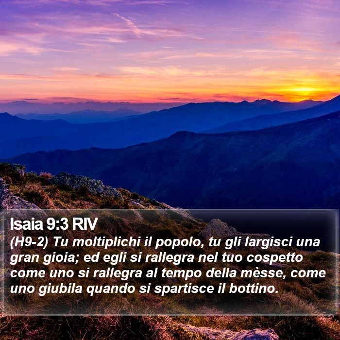 Isaia 9:3 RIV Bible Study